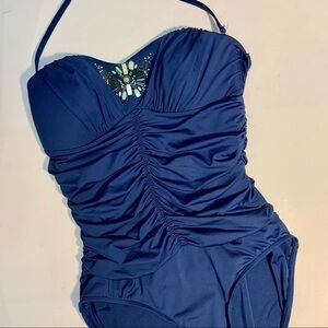 Badgley Mischka One Piece Ruched Swimsuit Size 10